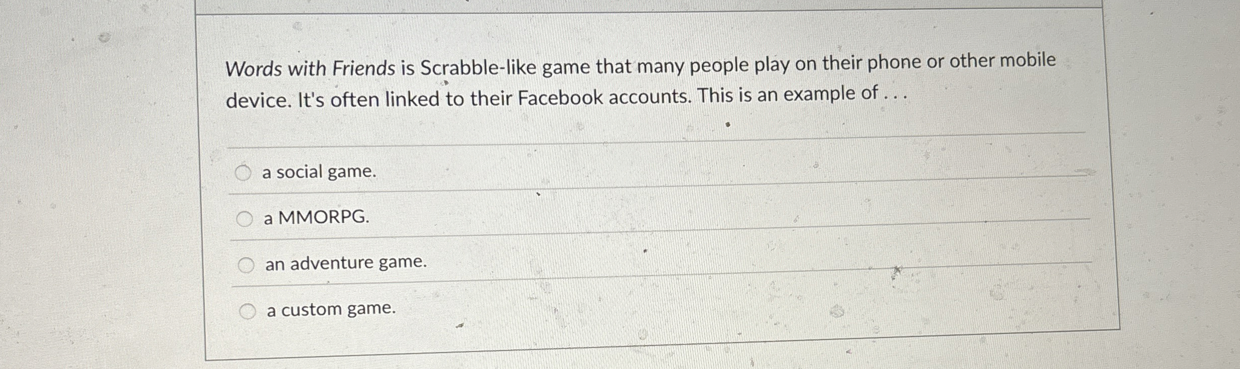 Words with Friends is Scrabble - like game that