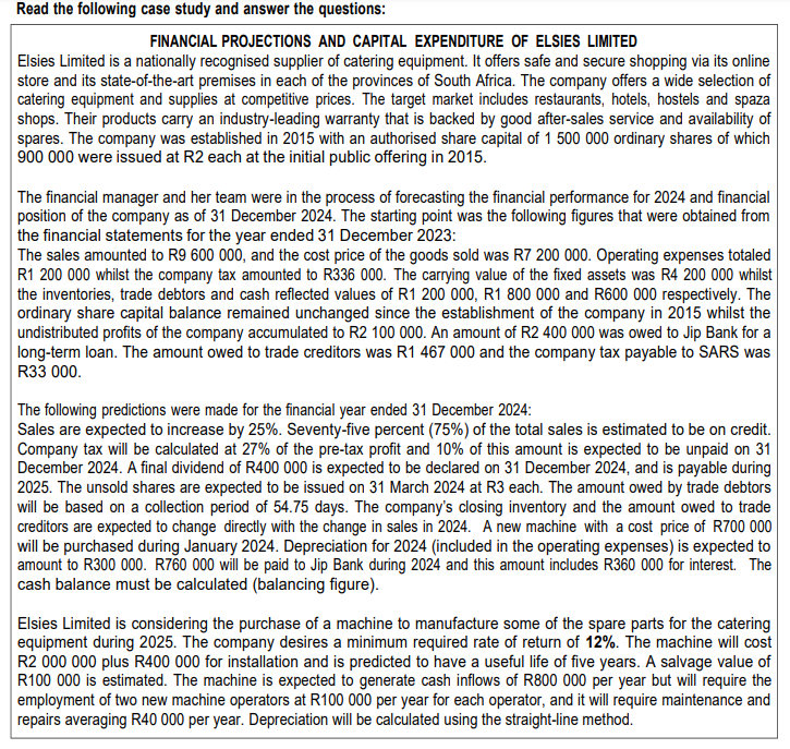 Please answer the below step by step Read the