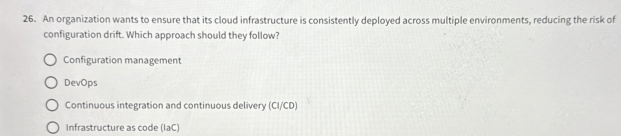 An organization wants to ensure that its cloud