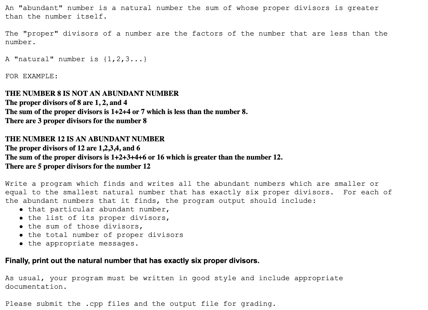 write a program which finds and writes all the