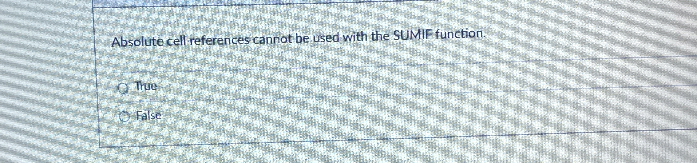 Absolute cell references cannot be used with the