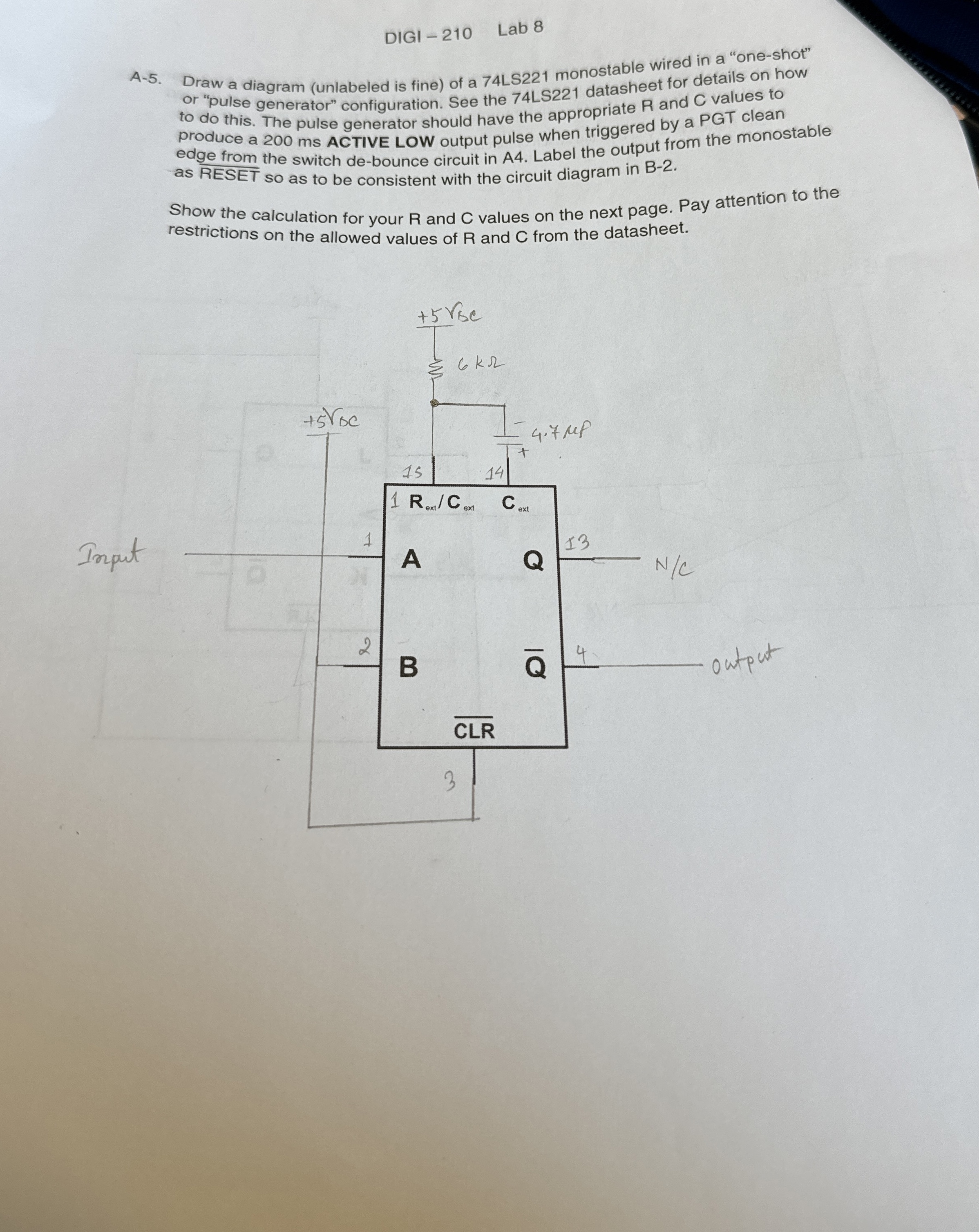 DIGI - 2 1 0 Lab 8 A - 5 . Draw a diagram (