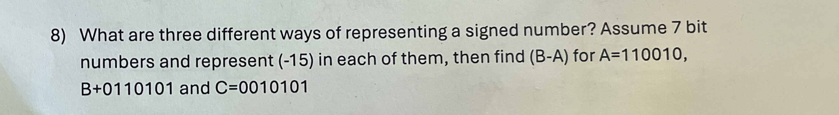 What are three different ways of representing a