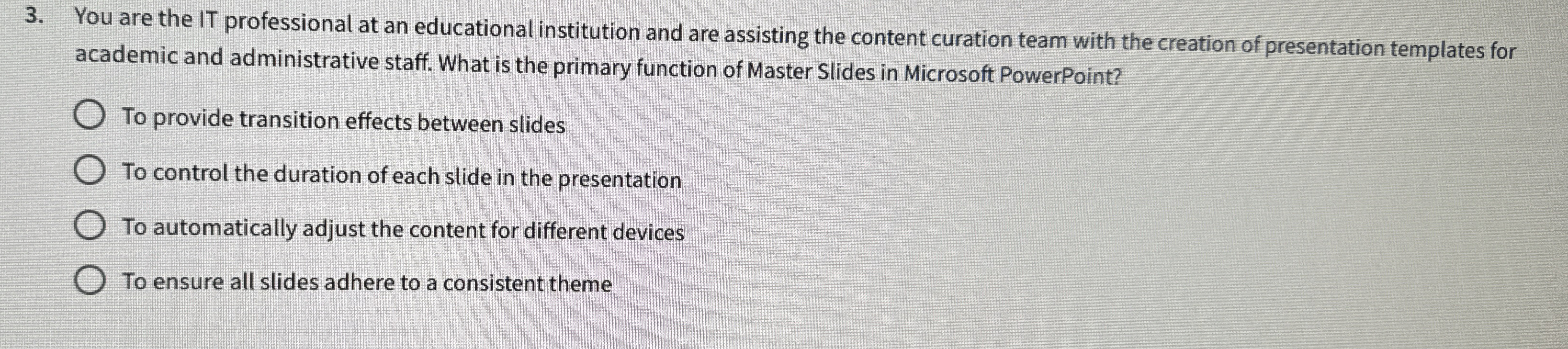 You are the IT professional at an educational