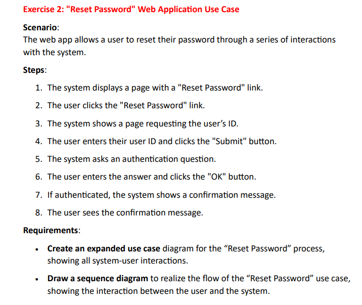 Exercise 2 : "Reset Password" Web Application Use
