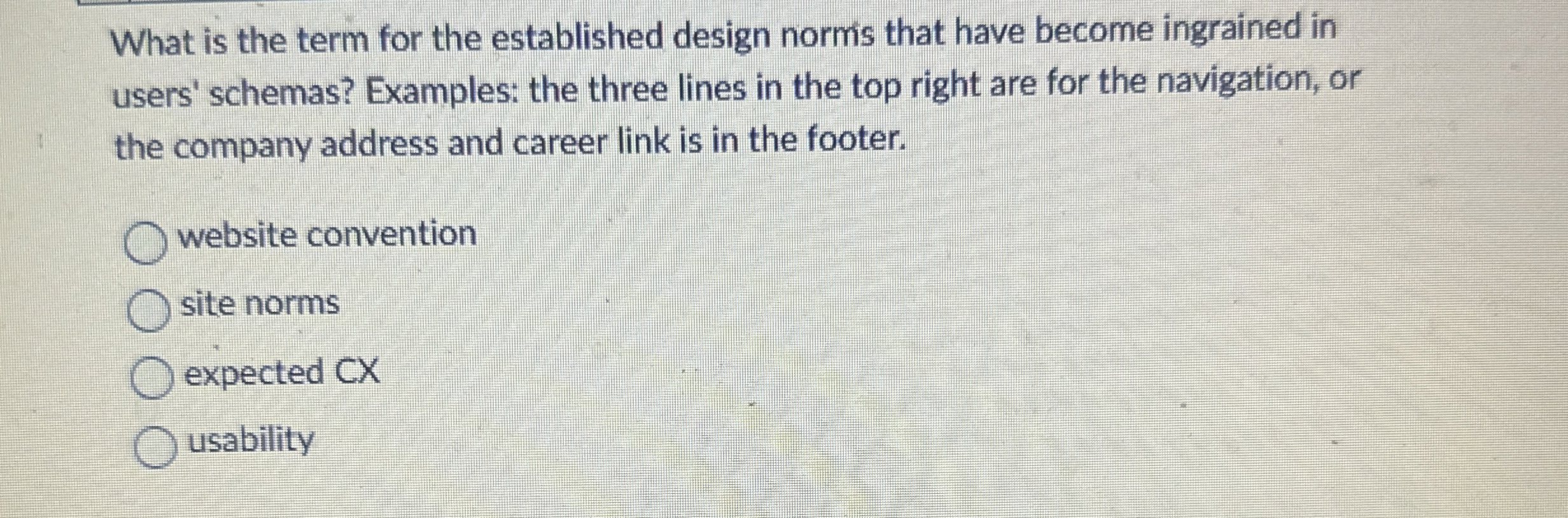 What is the term for the established design norms