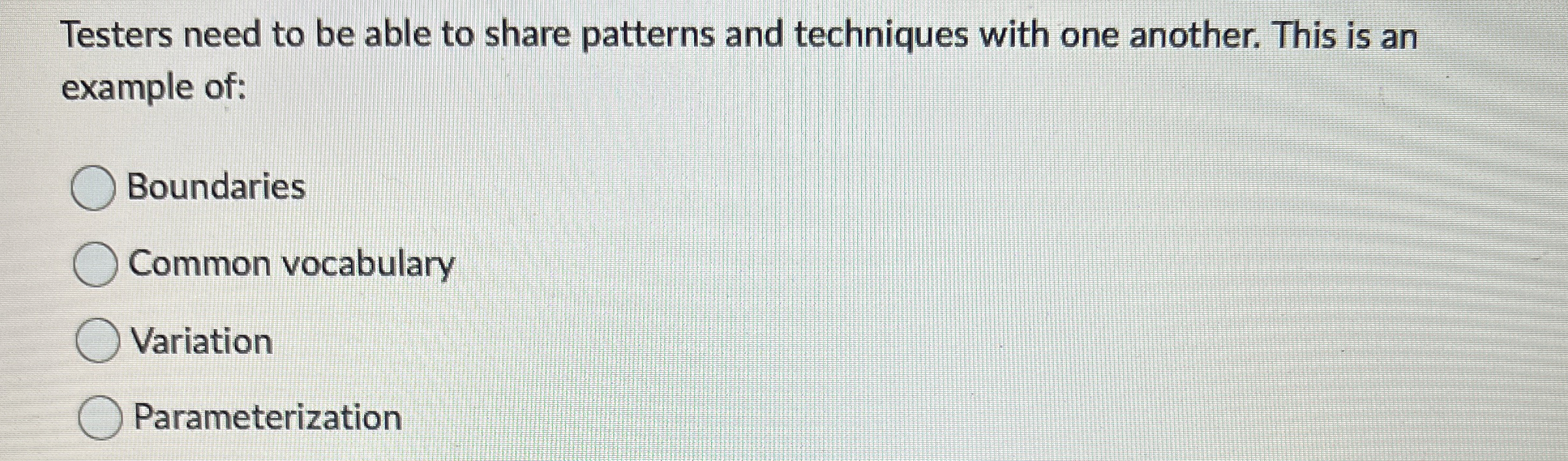 Testers need to be able to share patterns and