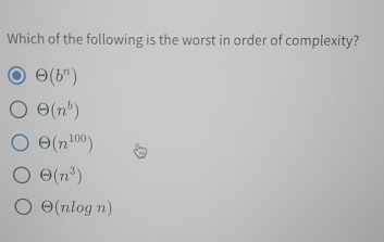 Which of the following is the worst in order of