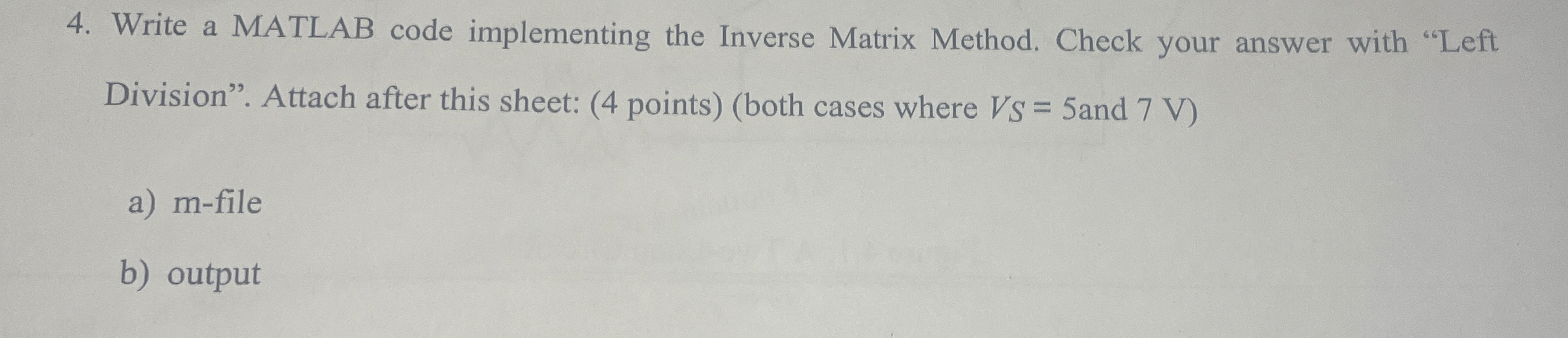 Write a MATLAB code implementing the Inverse