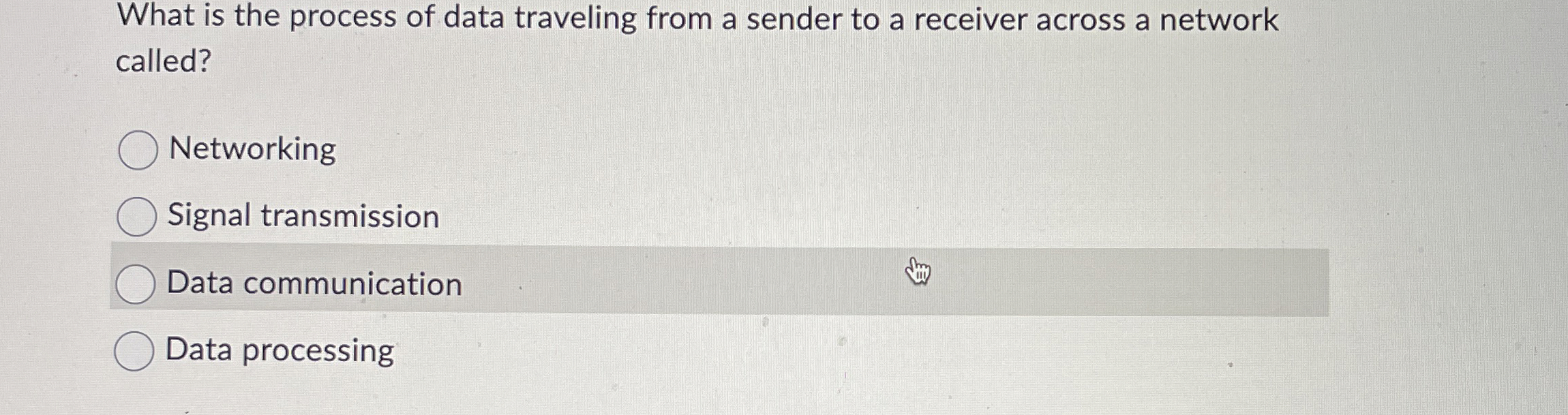 What is the process of data traveling from a