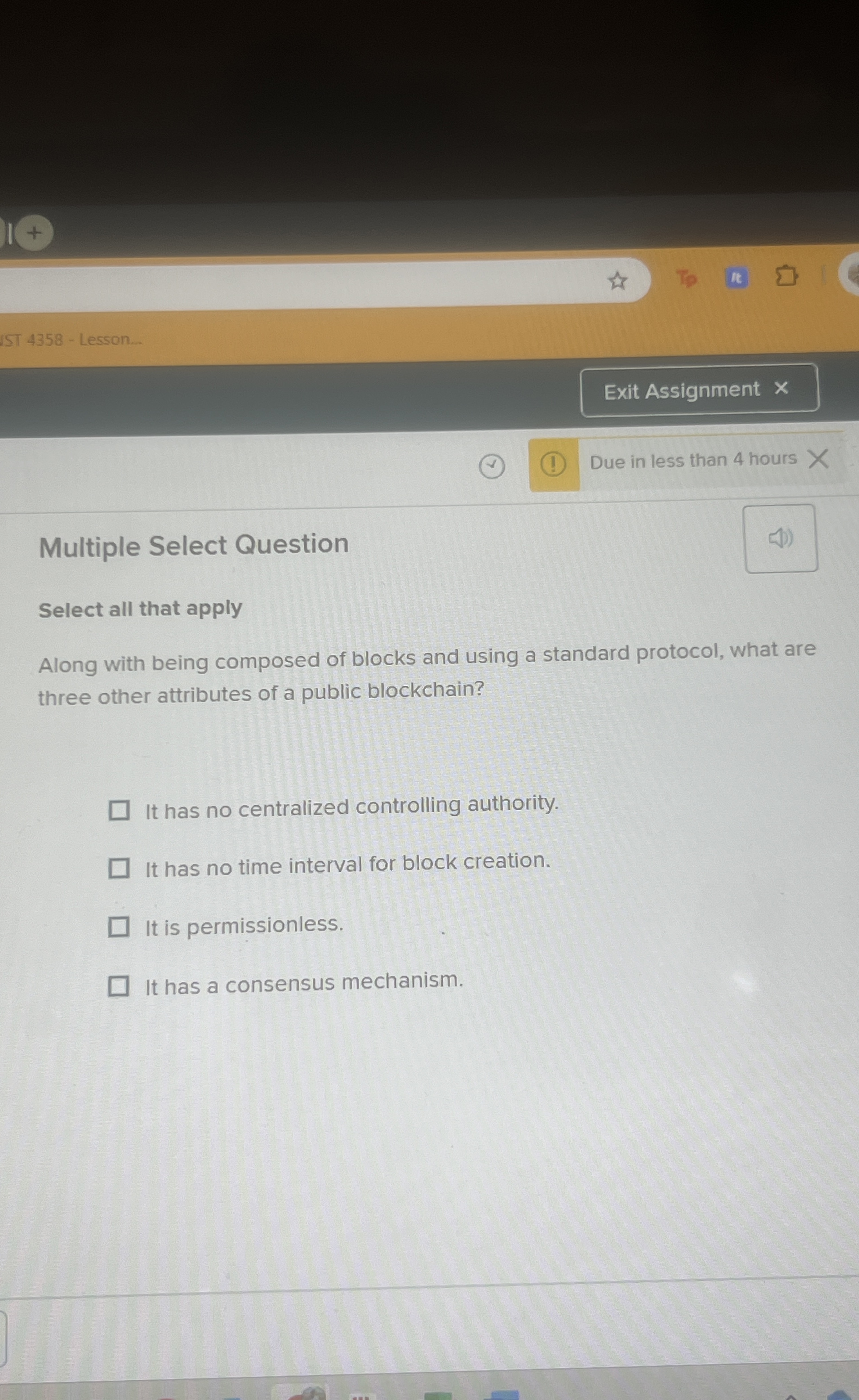 IST 4 3 5 8 - Lesson. Due in less than 4 hours