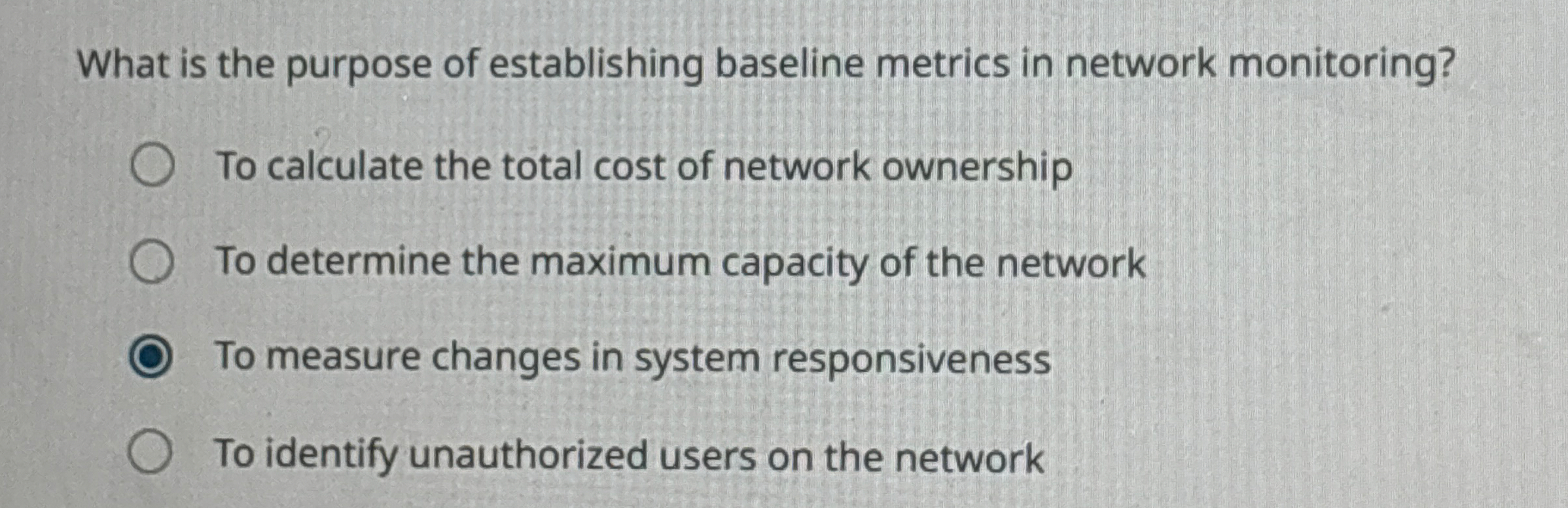 What is the purpose of establishing baseline