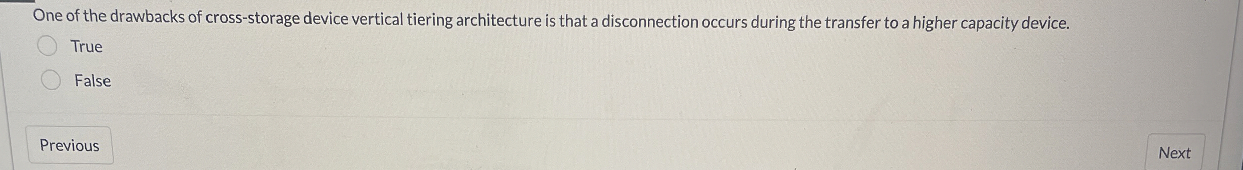 One of the drawbacks of cross - storage device