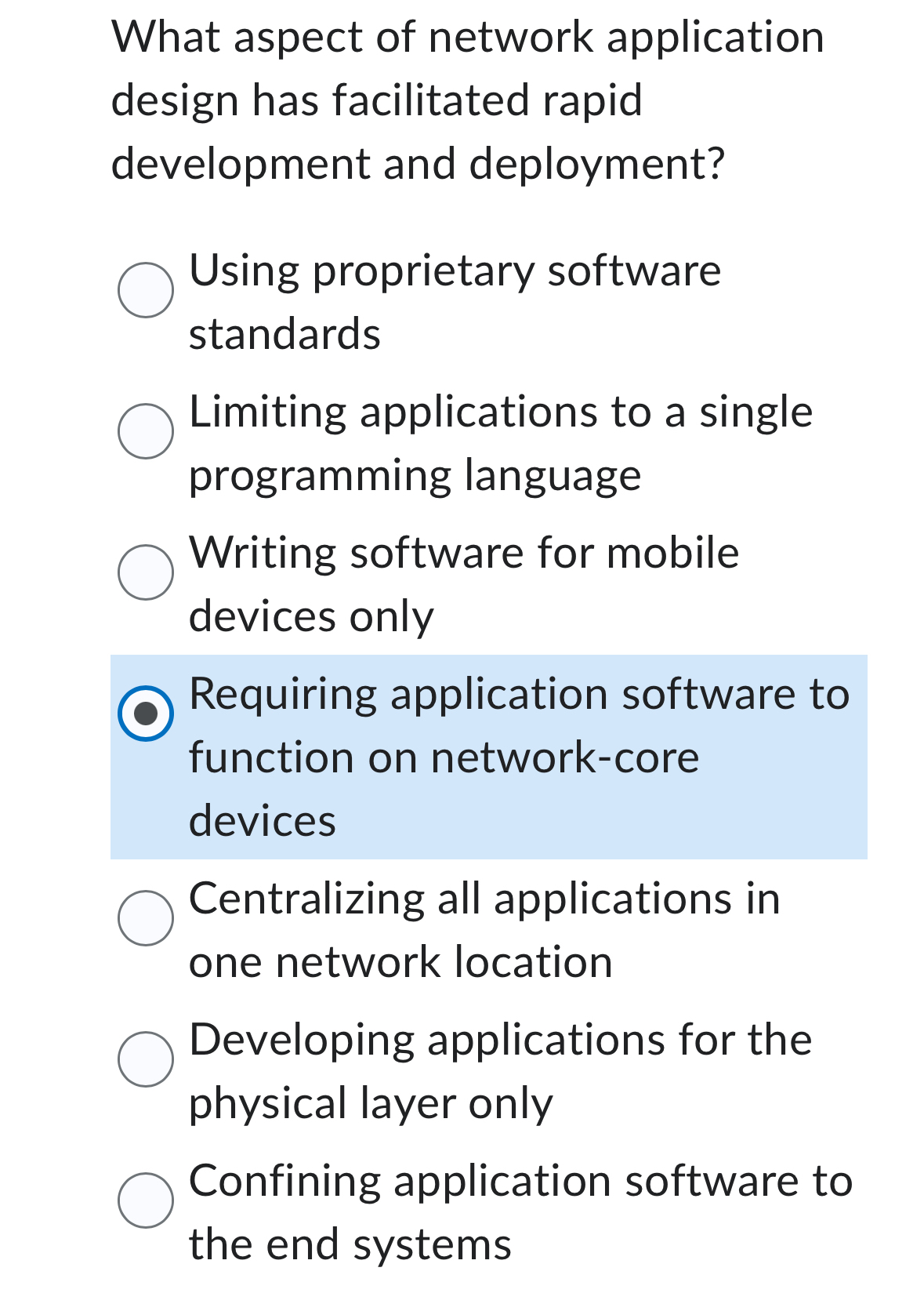 What aspect of network application design has