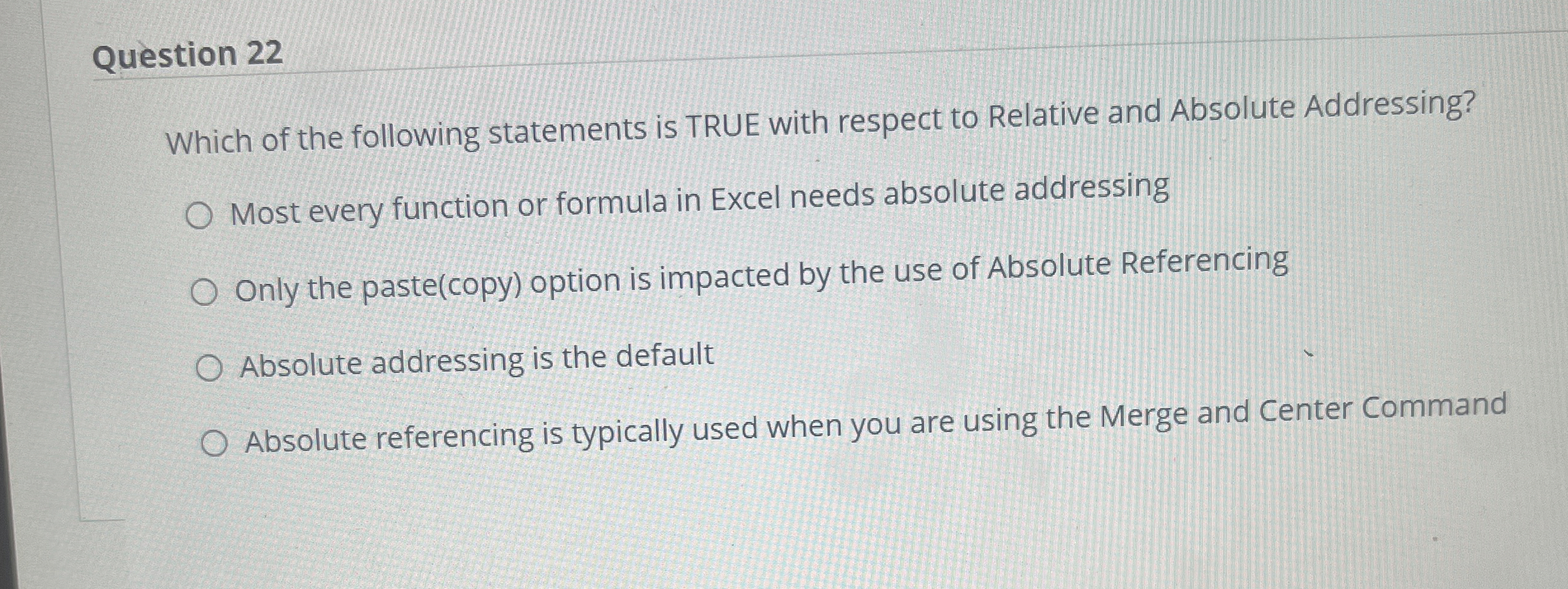 Which of the following statements is TRUE with