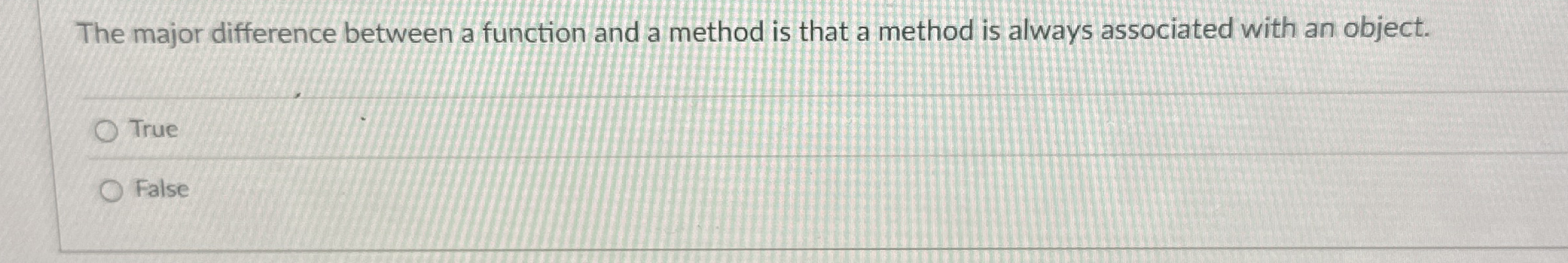 The major difference between a function and a