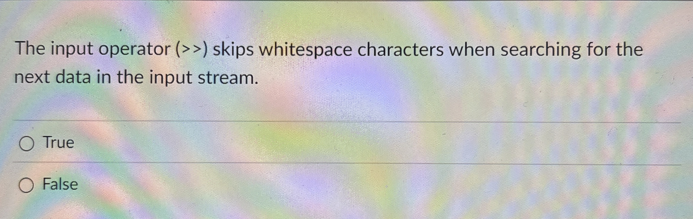 The input operator ( > > ) skips whitespace