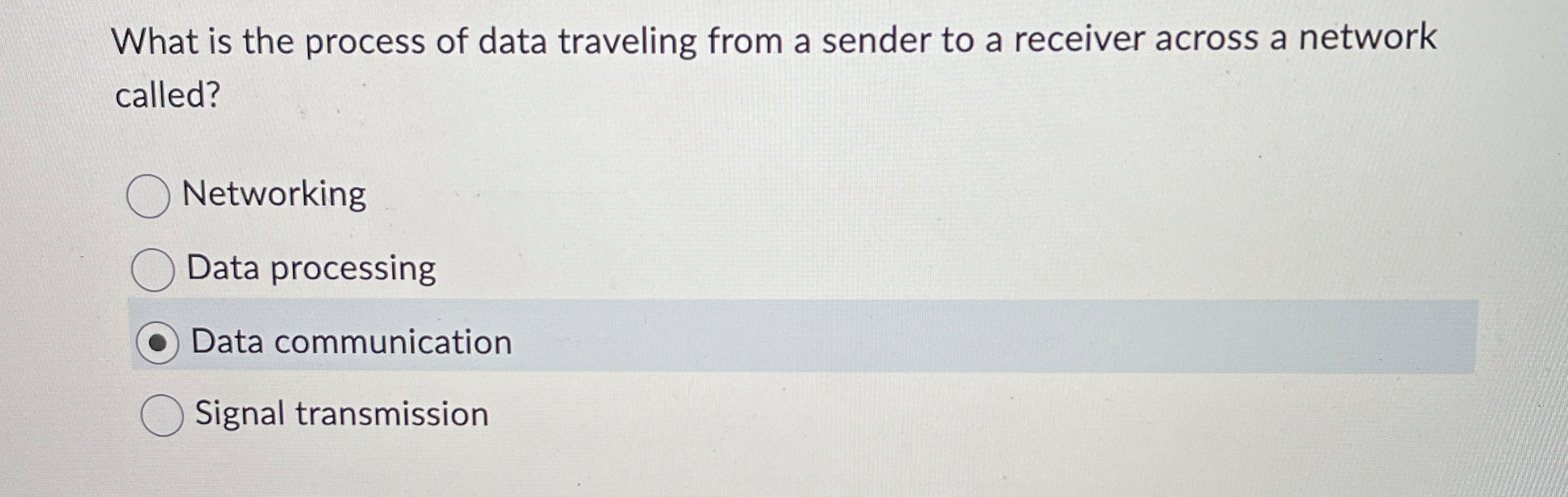 What is the process of data traveling from a
