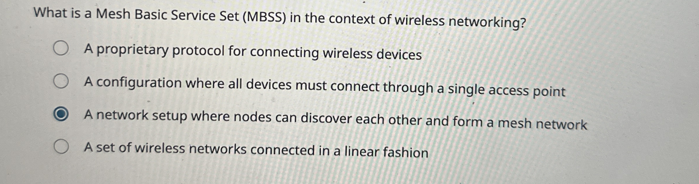 What is a Mesh Basic Service Set ( MBSS ) in the