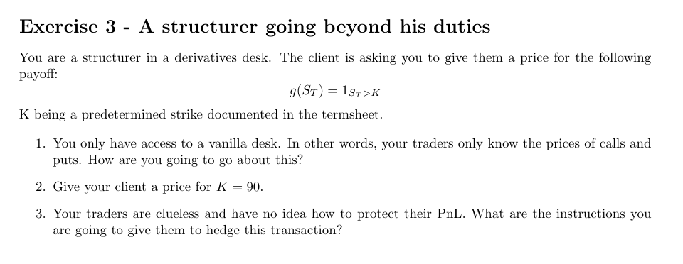 Assume the following values when none is