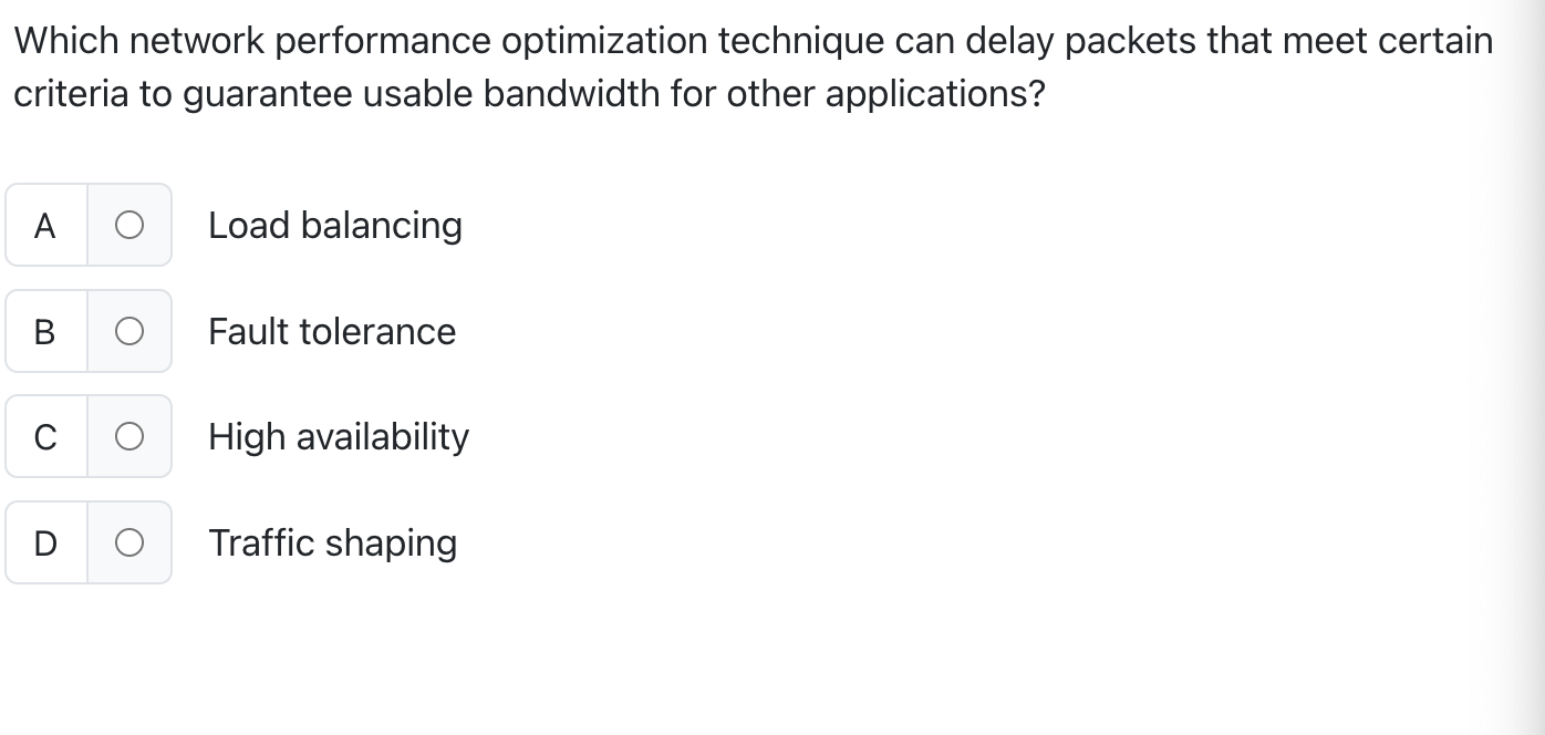 Which network performance optimization technique