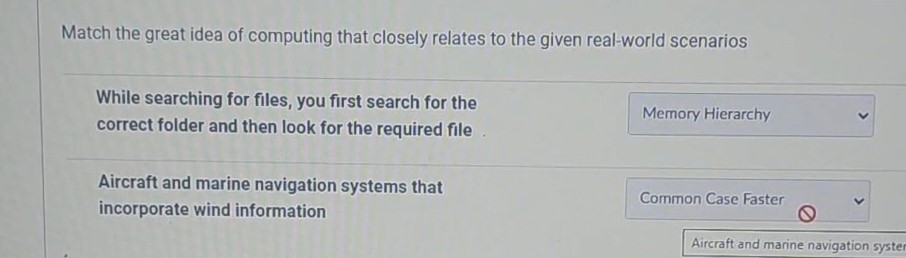 Match the great idea of computing that closely