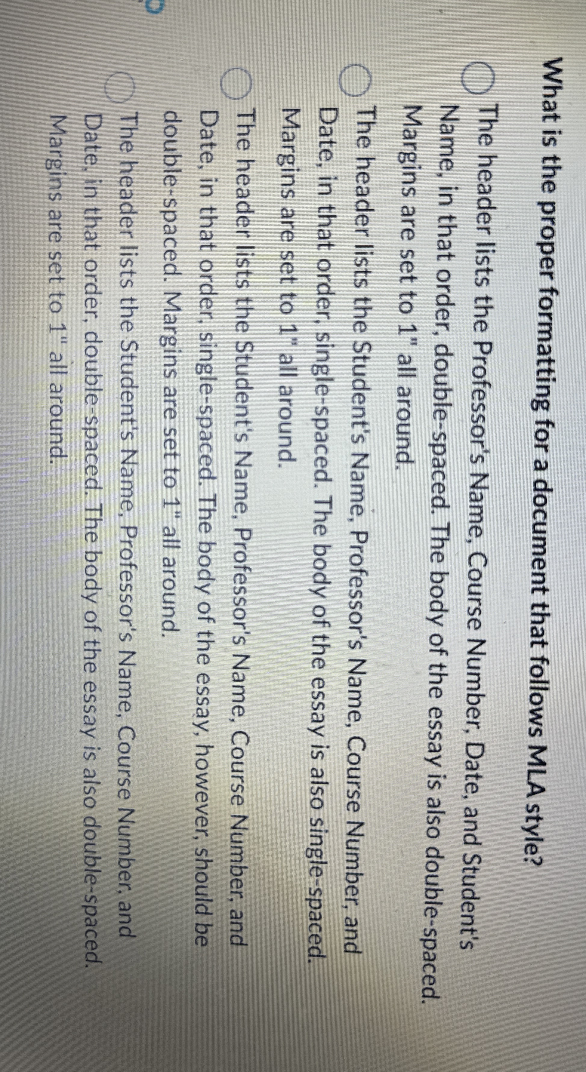 What is the proper formatting for a document that