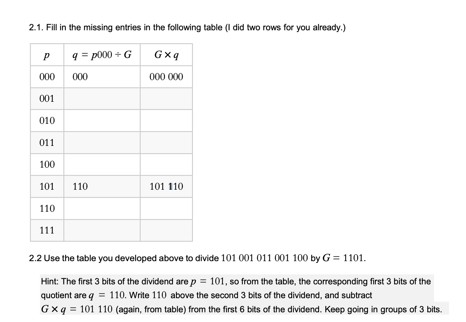 Problem 1 . Suppose we want to transmit the