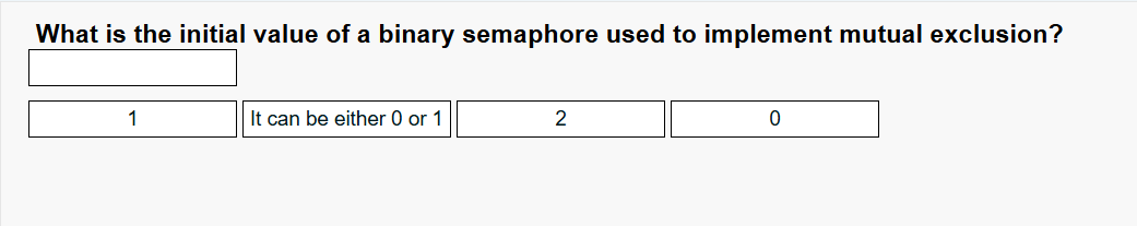 What is the initial value of a binary semaphore