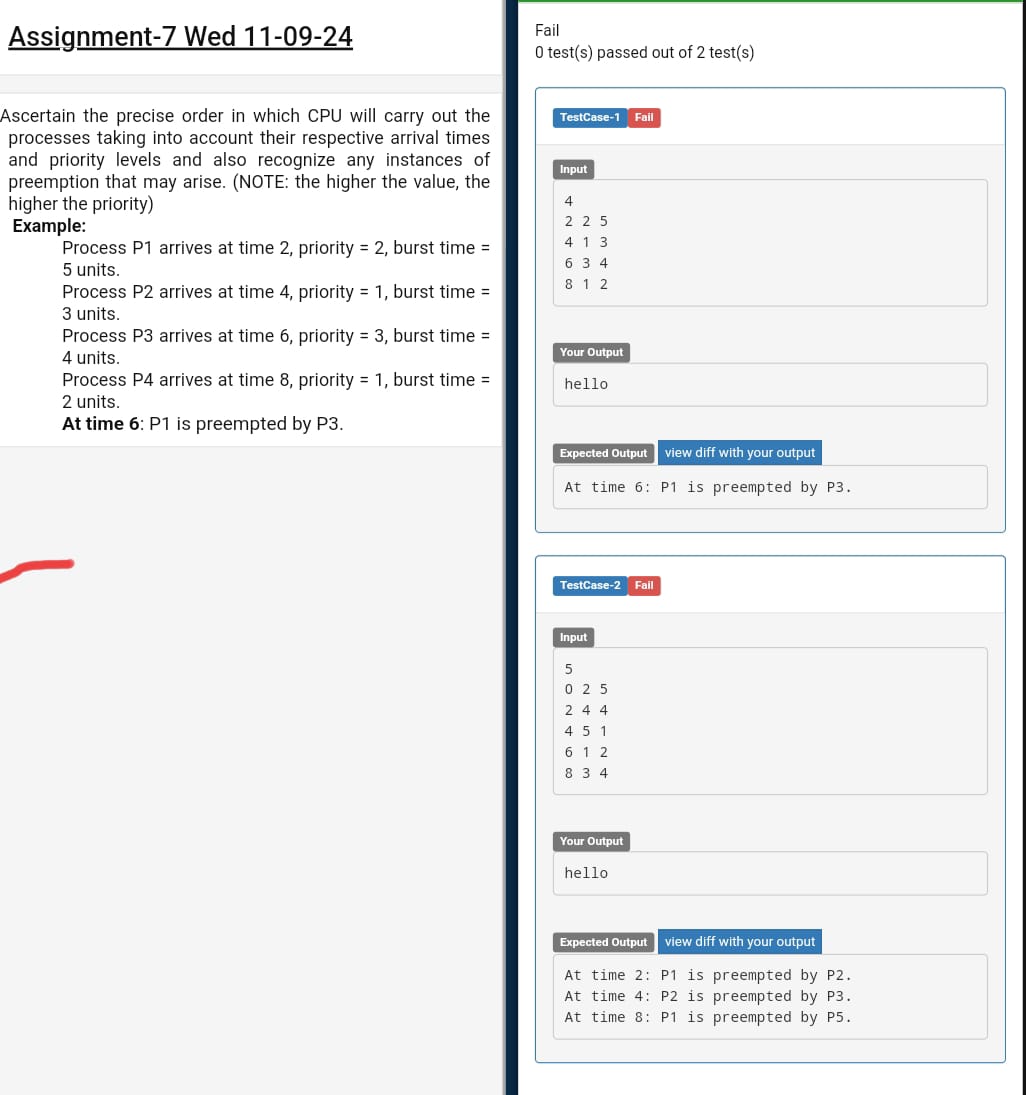 Fail Fail 0 test ( s ) passed out of 2 test ( s )