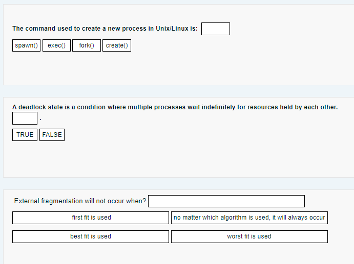 The command used to create a new process in Unix
