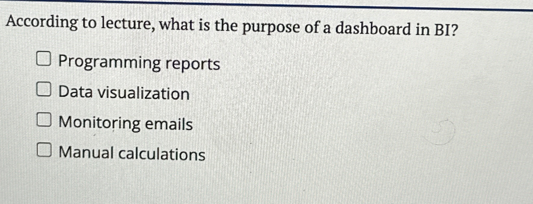 According to lecture, what is the purpose of a