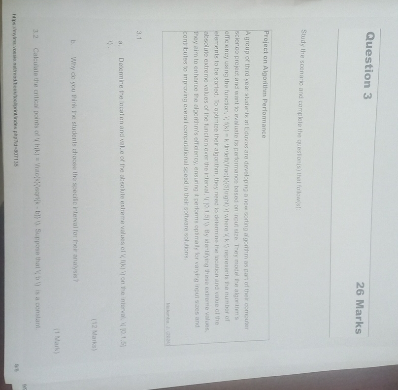 uestion 3 2 6 Marks Study the scenario and