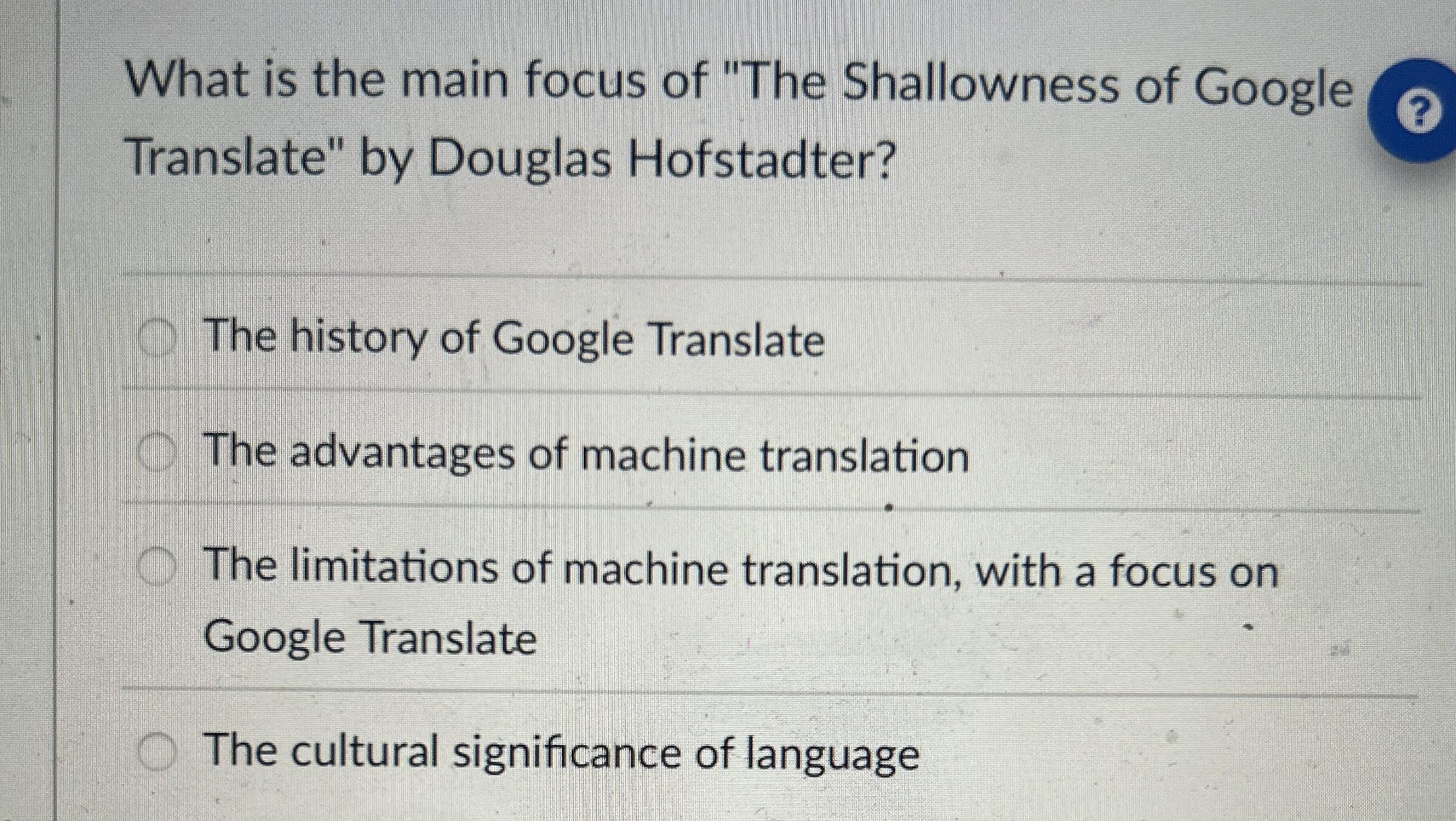 What is the main focus of "The Shallowness of