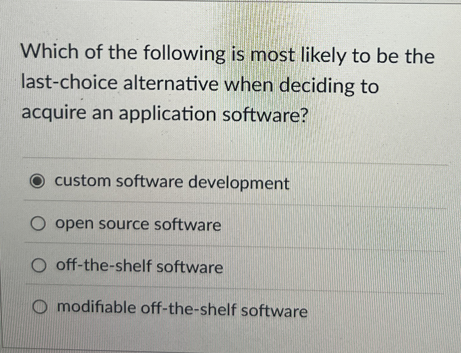 Which of the following is most likely to be the