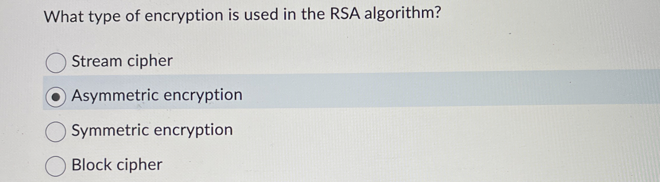 What type of encryption is used in the RSA