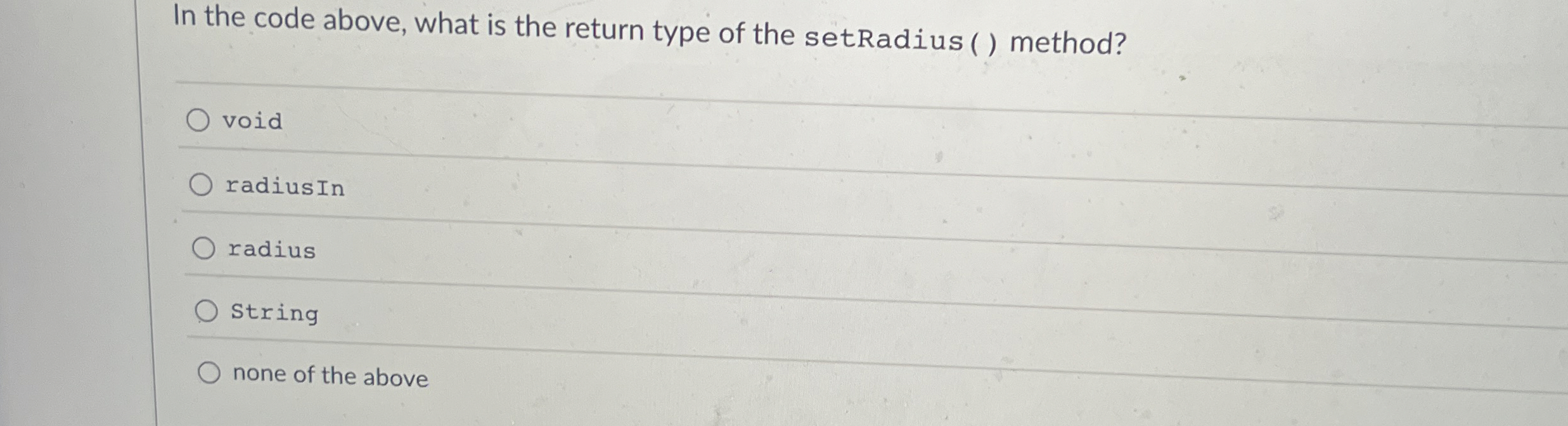 In the code above, what is the return type of the