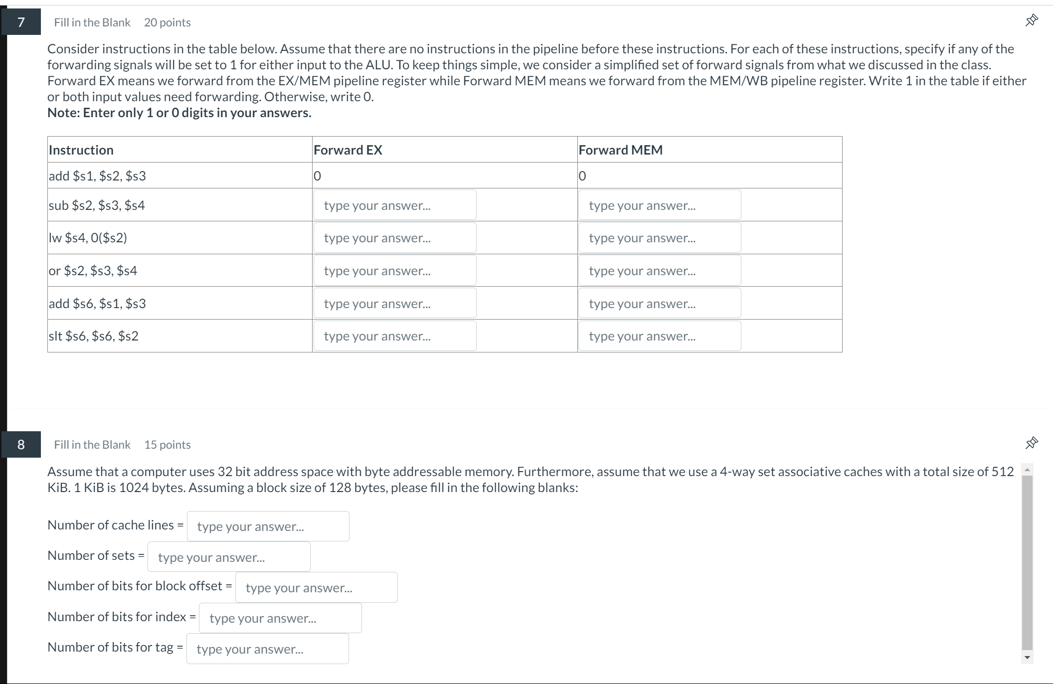 Fill in the Blank 2 0 points Consider