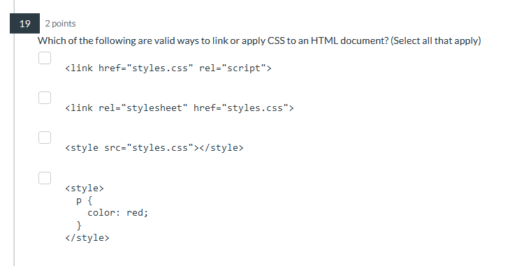 Which of the following are valid ways to link or