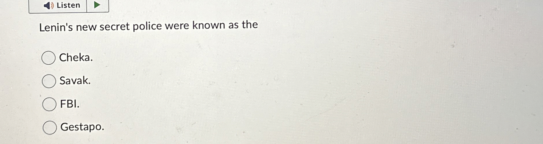 Listen Lenin's new secret police were known as