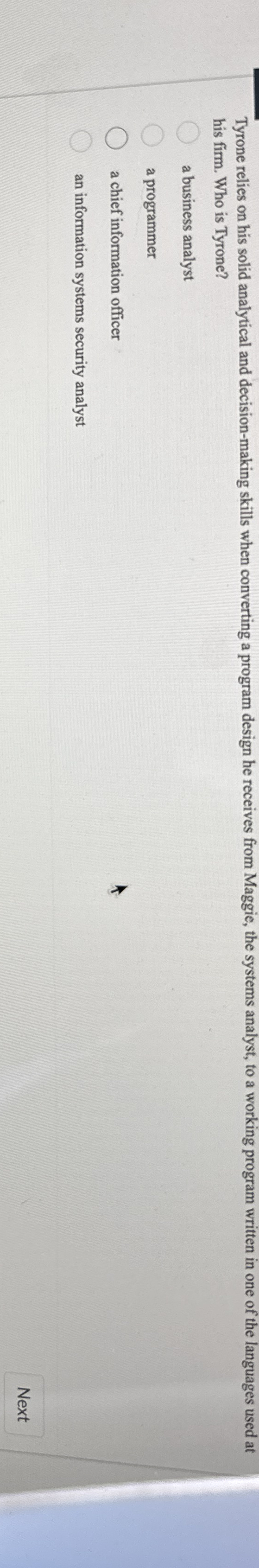 Tyrone relies on his solid analytical and