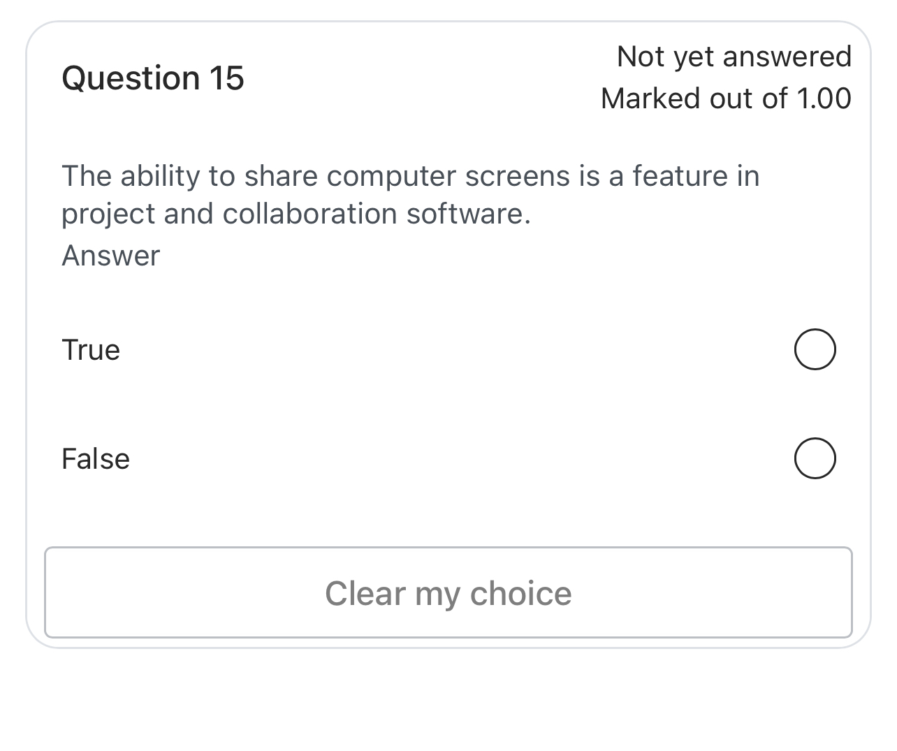 Question 1 5 Not yet answered Marked out of 1 . 0