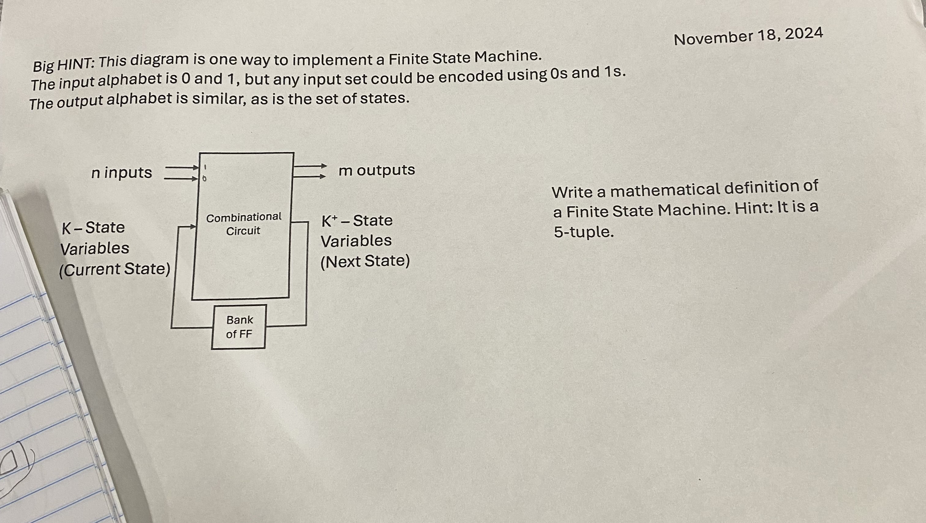 Big HINT: This diagram is one way to implement a