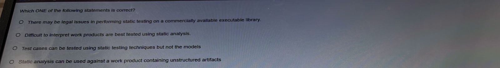 Which ONE of the following statements is correct?