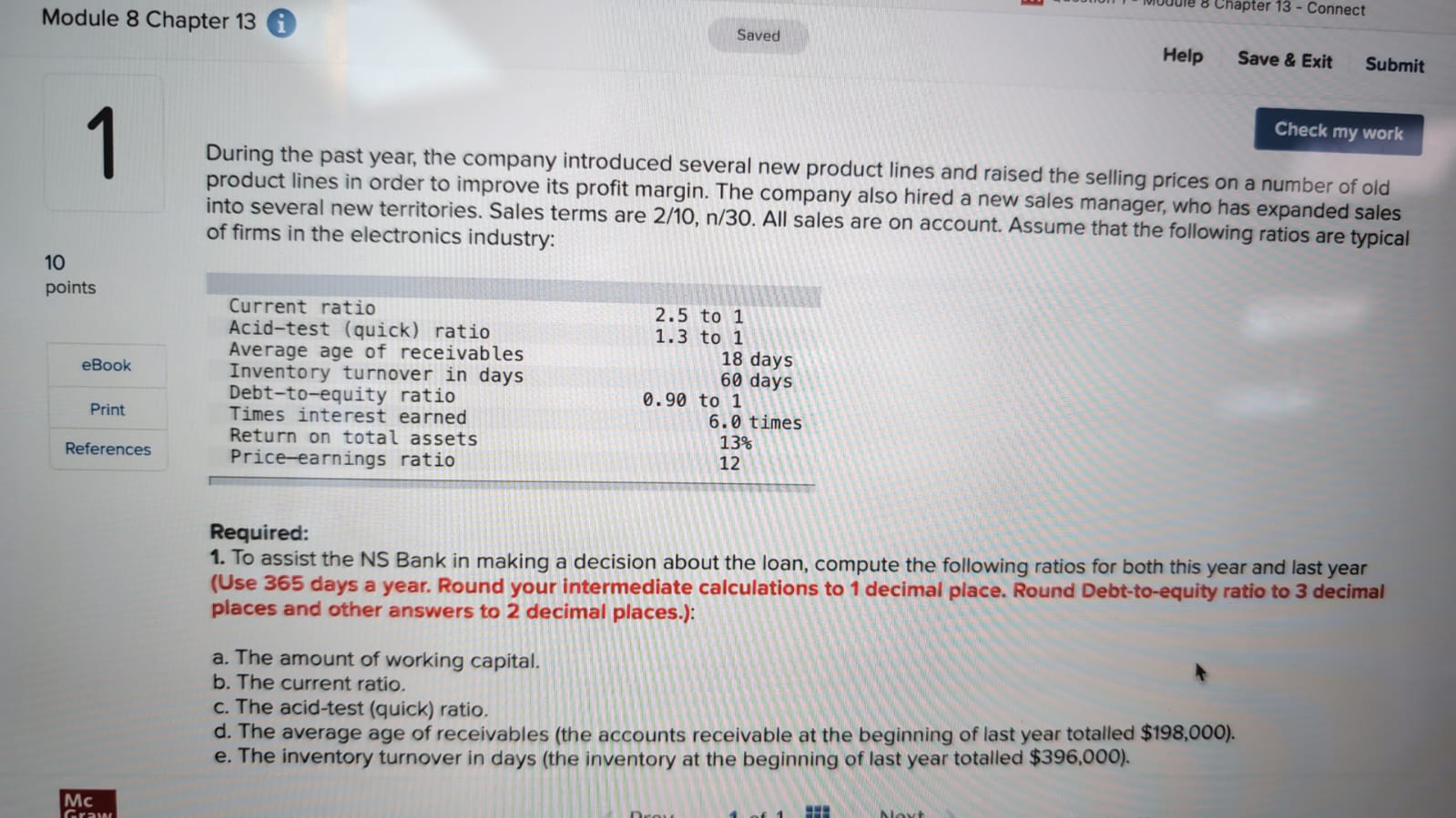 Please fill-in the amounts in a table. Please