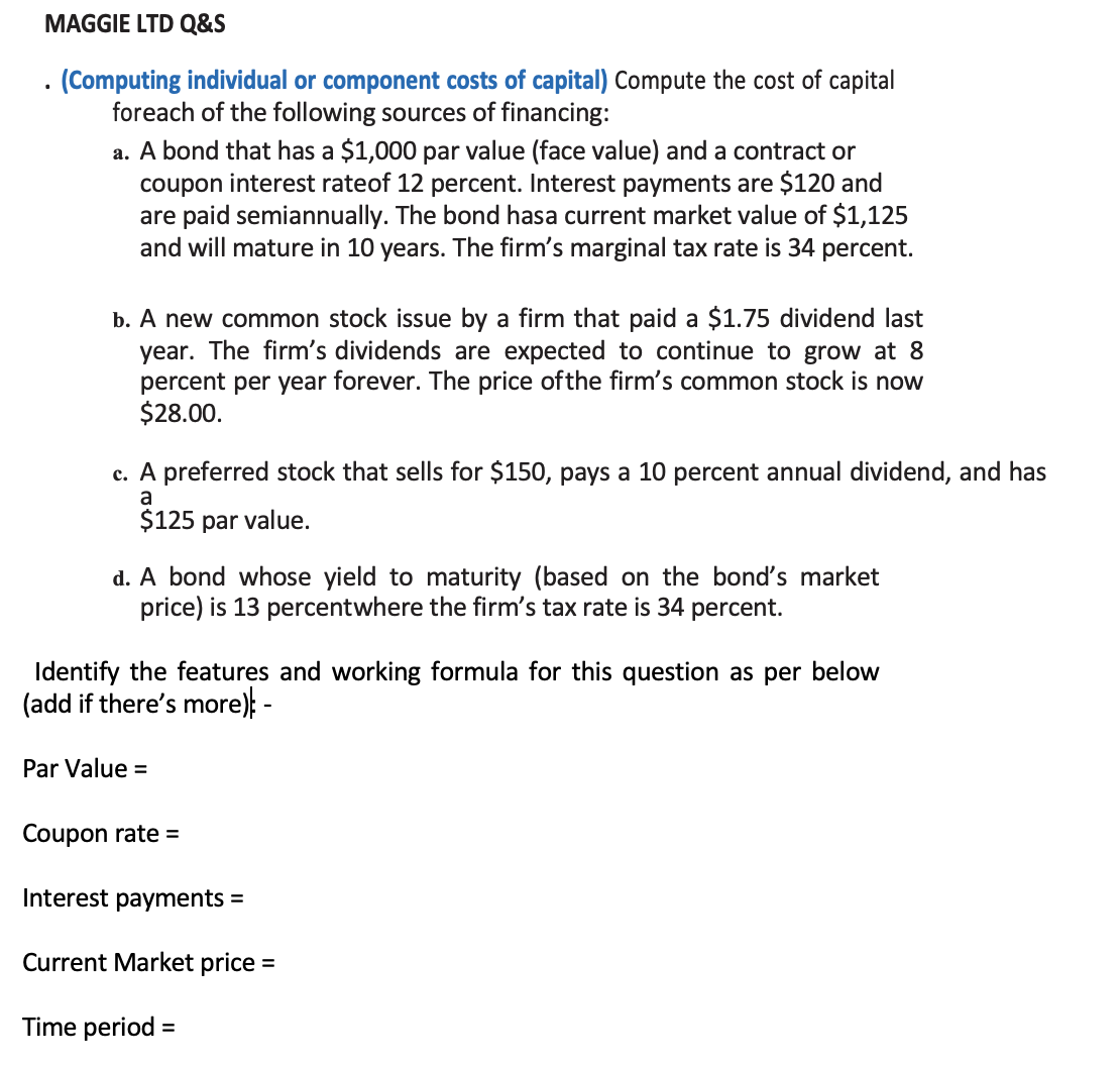 MAGGIE LTD (1&5 . (Computing individual or