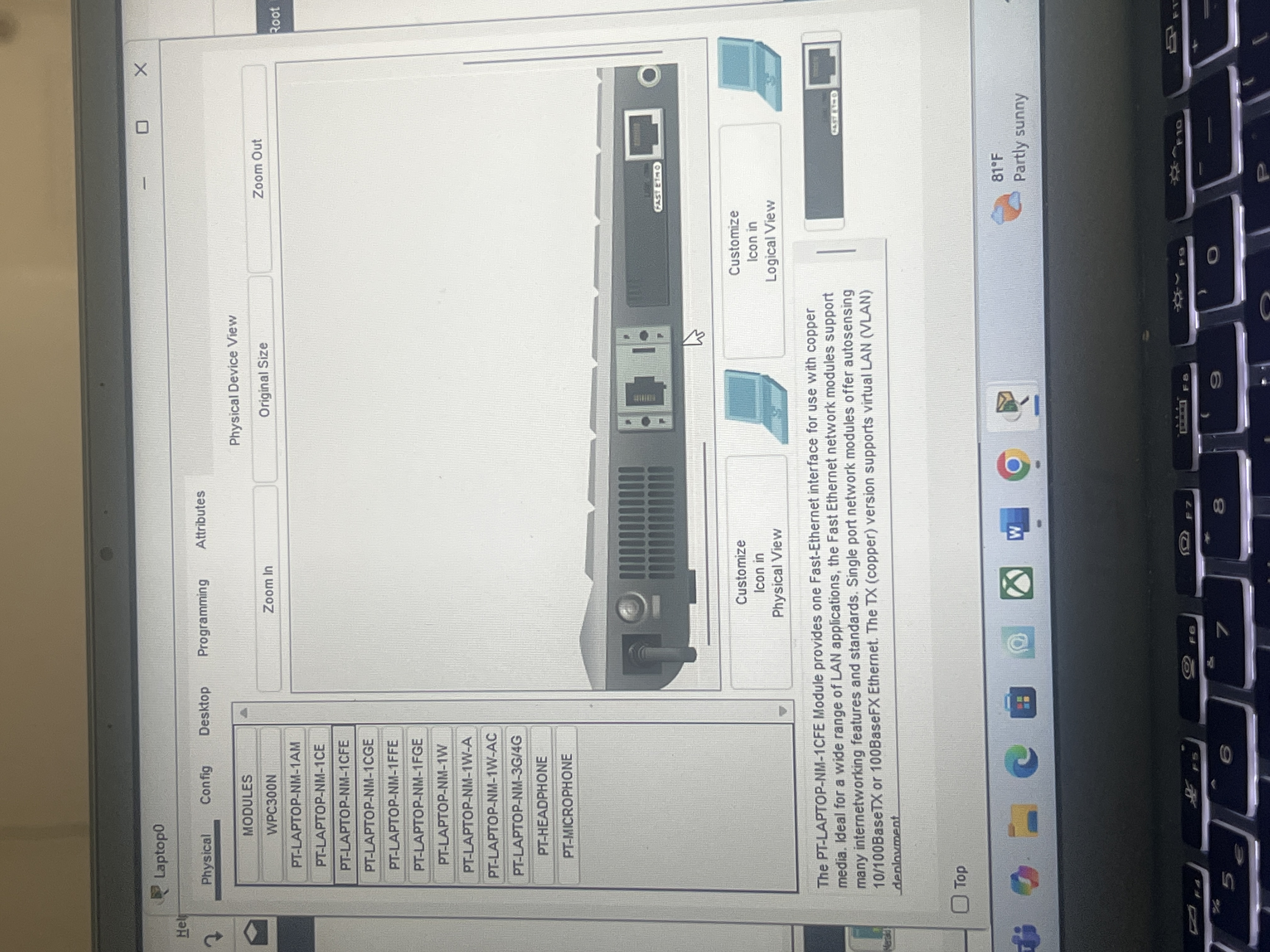 Customize Customize Icon in Icon in Physical View