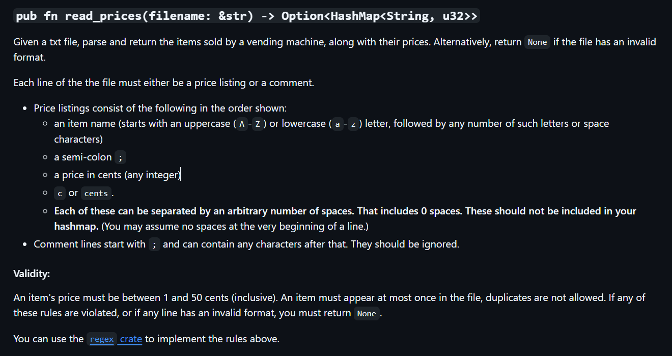 Code is in Rust. Will be checked. Can only use