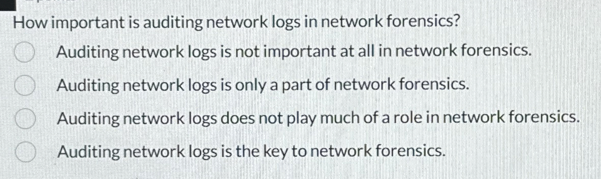 How important is auditing network logs in network