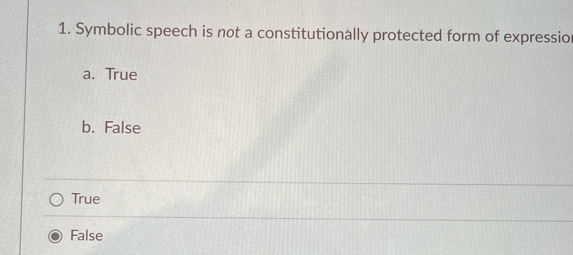 Symbolic speech is not a constitutionally